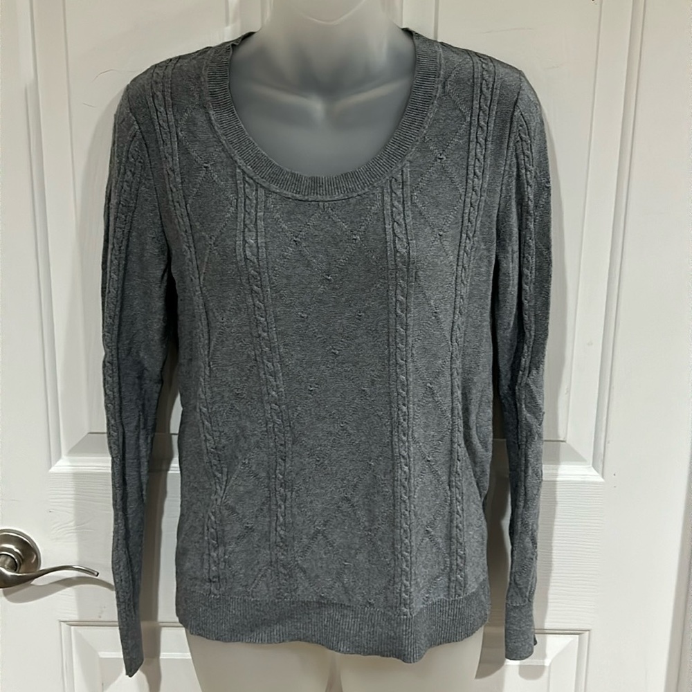 Banana Republic sz S thin knit gray textured Sweater GUC BA3